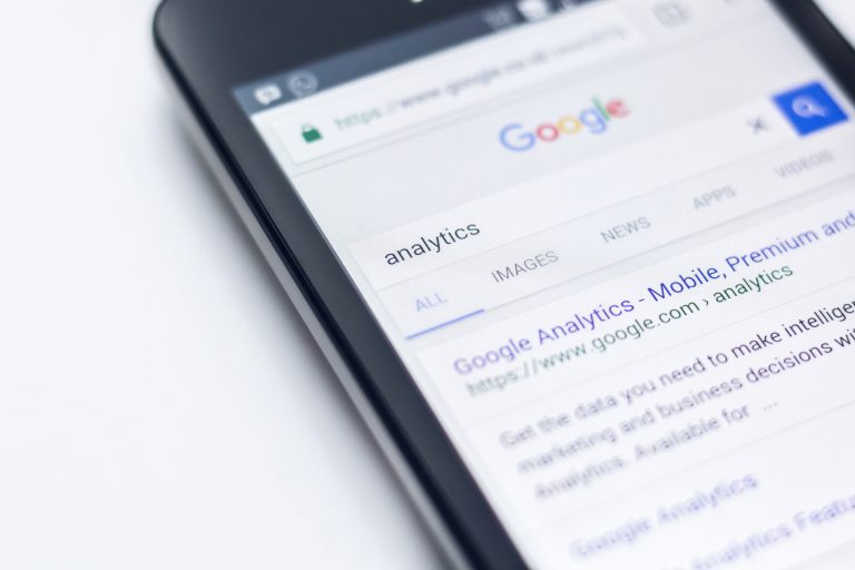 picture of a phone with google search
